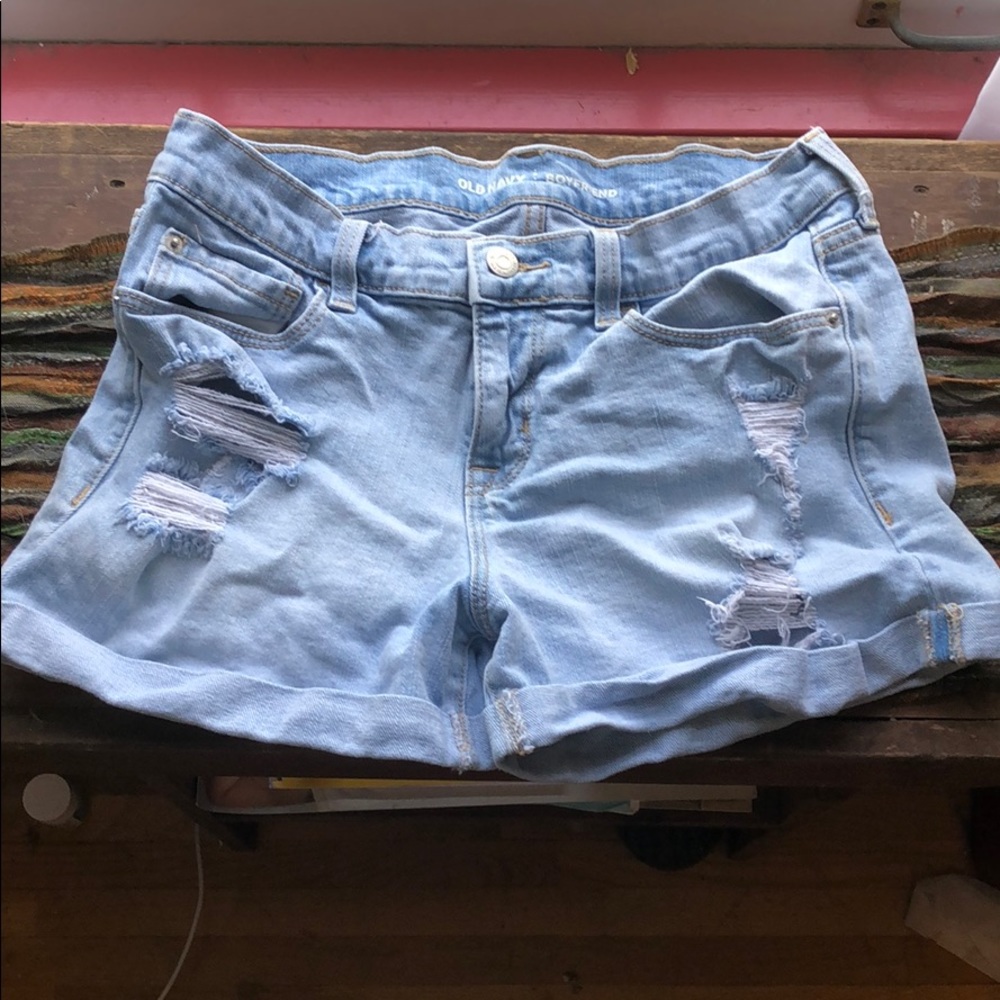 Cute distressed jean shorts